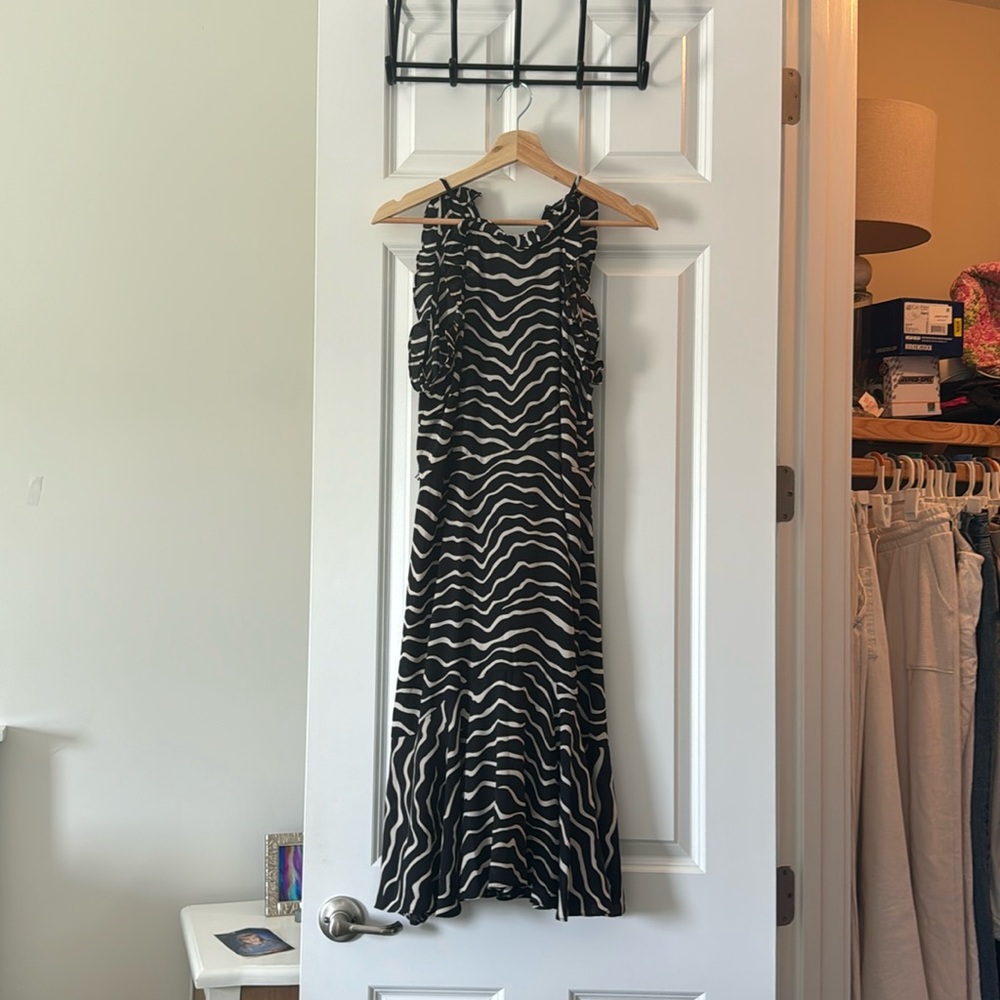 Black and white midi dress